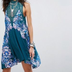 dark green lace tank free people dress